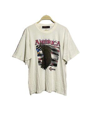 Carrousel Harley Davidson F150 Tshirt Men Size L Motorcycle Eagle America Flag